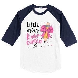 Little Miss Kindergarten Back To School Rainbow Girl Baseball Sleeve Shirt