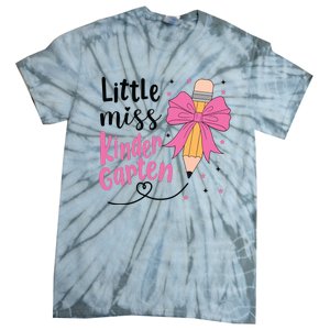 Little Miss Kindergarten Back To School Rainbow Girl Tie-Dye T-Shirt