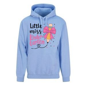 Little Miss Kindergarten Back To School Rainbow Girl Unisex Surf Hoodie