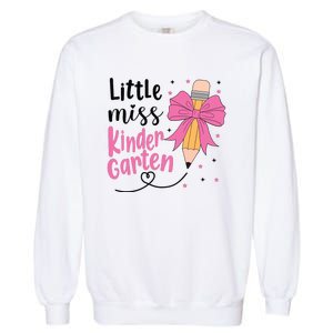 Little Miss Kindergarten Back To School Rainbow Girl Garment-Dyed Sweatshirt