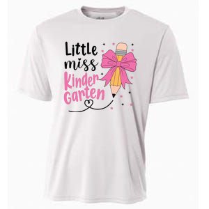 Little Miss Kindergarten Back To School Rainbow Girl Cooling Performance Crew T-Shirt