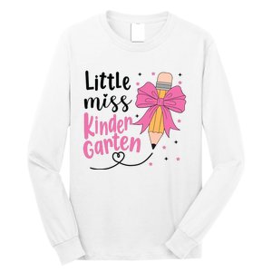 Little Miss Kindergarten Back To School Rainbow Girl Long Sleeve Shirt