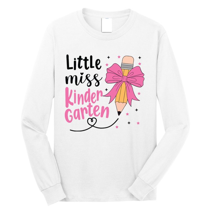 Little Miss Kindergarten Back To School Rainbow Girl Long Sleeve Shirt