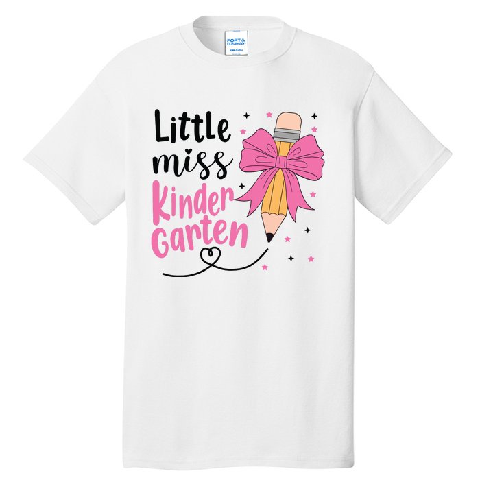 Little Miss Kindergarten Back To School Rainbow Girl Tall T-Shirt