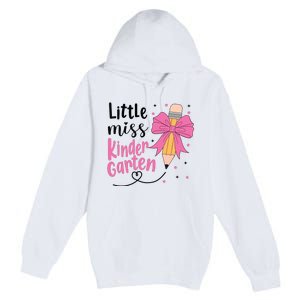 Little Miss Kindergarten Back To School Rainbow Girl Premium Pullover Hoodie