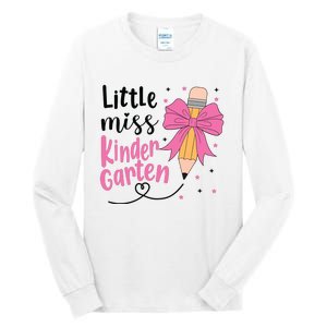 Little Miss Kindergarten Back To School Rainbow Girl Tall Long Sleeve T-Shirt