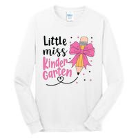 Little Miss Kindergarten Back To School Rainbow Girl Tall Long Sleeve T-Shirt