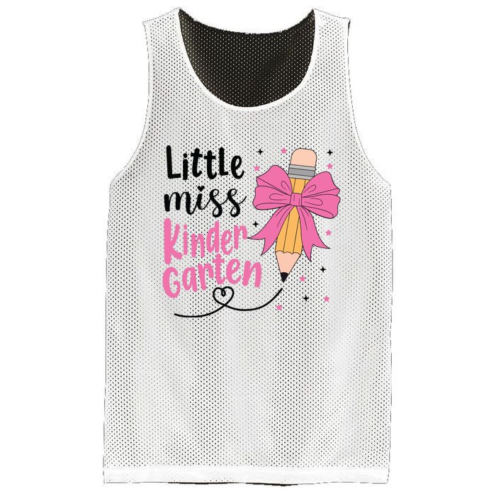 Little Miss Kindergarten Back To School Rainbow Girl Mesh Reversible Basketball Jersey Tank