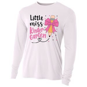 Little Miss Kindergarten Back To School Rainbow Girl Cooling Performance Long Sleeve Crew