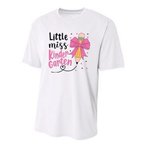 Little Miss Kindergarten Back To School Rainbow Girl Youth Performance Sprint T-Shirt