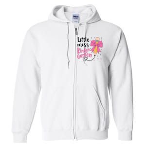 Little Miss Kindergarten Back To School Rainbow Girl Full Zip Hoodie