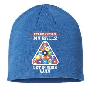 Let Me Know If My Balls Get In Your Way Pool Adult Humor Cute Gift Sustainable Beanie