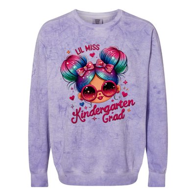 Lil Miss Kindergarten Grad Graduation Last Day Kindergarten Colorblast Crewneck Sweatshirt