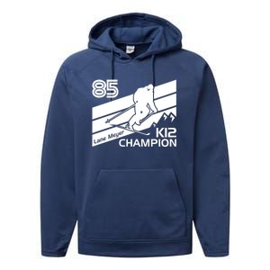 Lane Meyer K12 Champion Ski Lover Gift Performance Fleece Hoodie