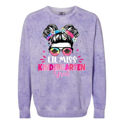 Lil Miss Kindergarten Grad Last Day Of School Colorblast Crewneck Sweatshirt