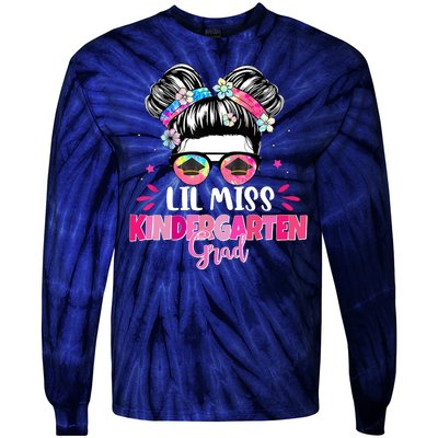 Lil Miss Kindergarten Grad Last Day Of School Tie-Dye Long Sleeve Shirt