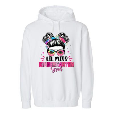 Lil Miss Kindergarten Grad Last Day Of School Garment-Dyed Fleece Hoodie