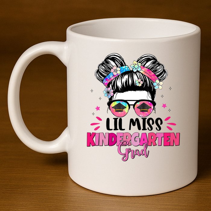 Lil Miss Kindergarten Grad Last Day Of School 11oz C Handle Ceramic Mug