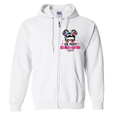 Lil Miss Kindergarten Grad Last Day Of School Full Zip Hoodie