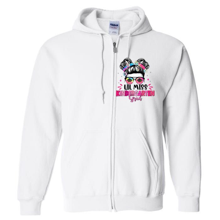 Lil Miss Kindergarten Grad Last Day Of School Full Zip Hoodie