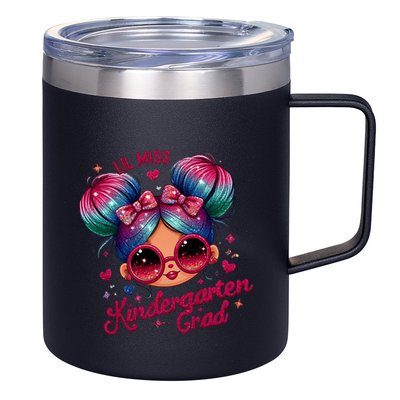 Lil Miss Kindergarten Grad Graduation Last Day Kindergarten 12oz Stainless Steel Coffee Mug