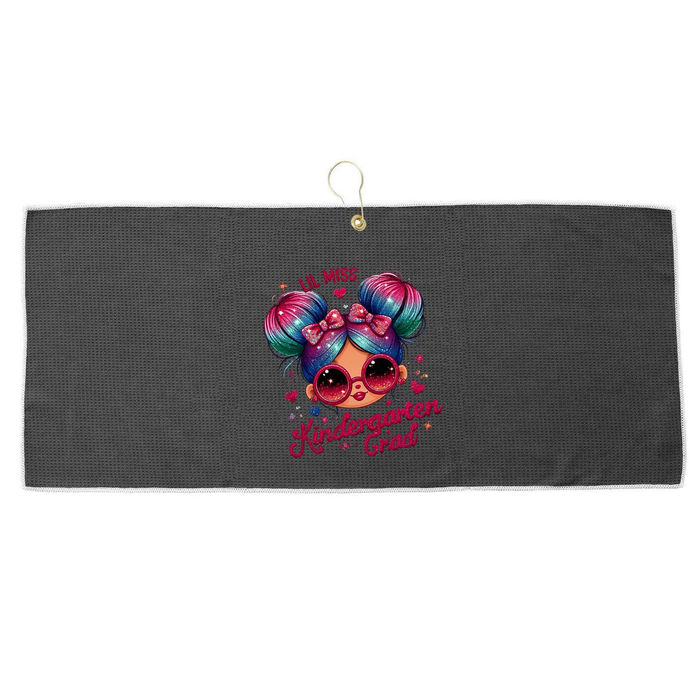 Lil Miss Kindergarten Grad Graduation Last Day Kindergarten Large Microfiber Waffle Golf Towel