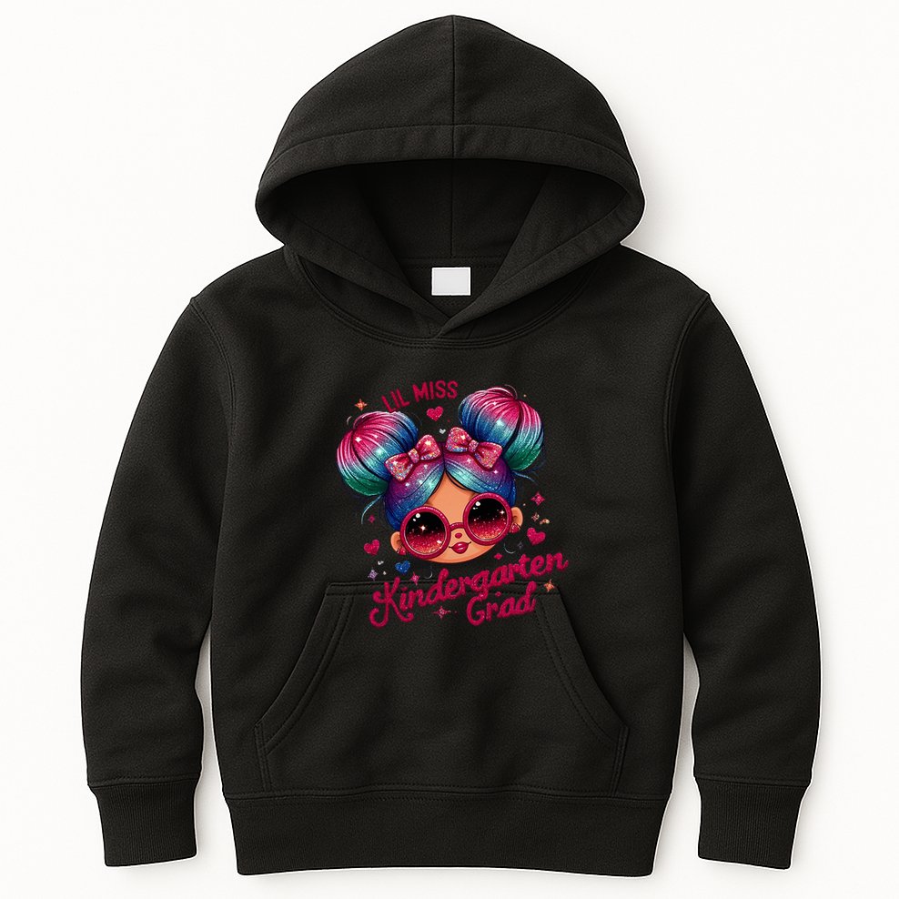 Lil Miss Kindergarten Grad Graduation Last Day Kindergarten Kids Hoodie
