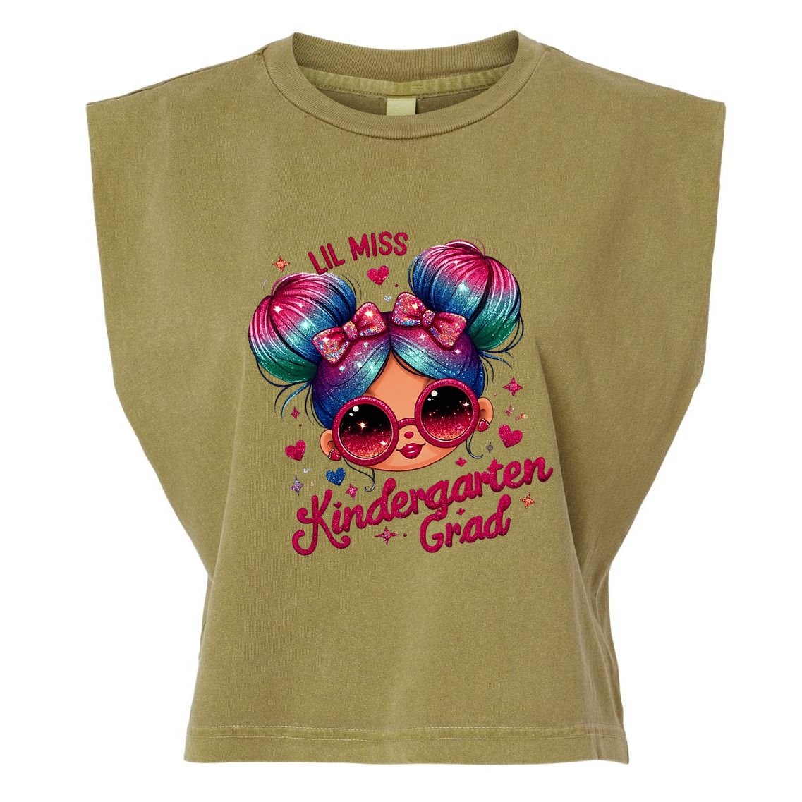 Lil Miss Kindergarten Grad Graduation Last Day Kindergarten Garment-Dyed Women's Muscle Tee