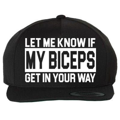 Let Me Know If My Biceps Get In Your Way Wool Snapback Cap