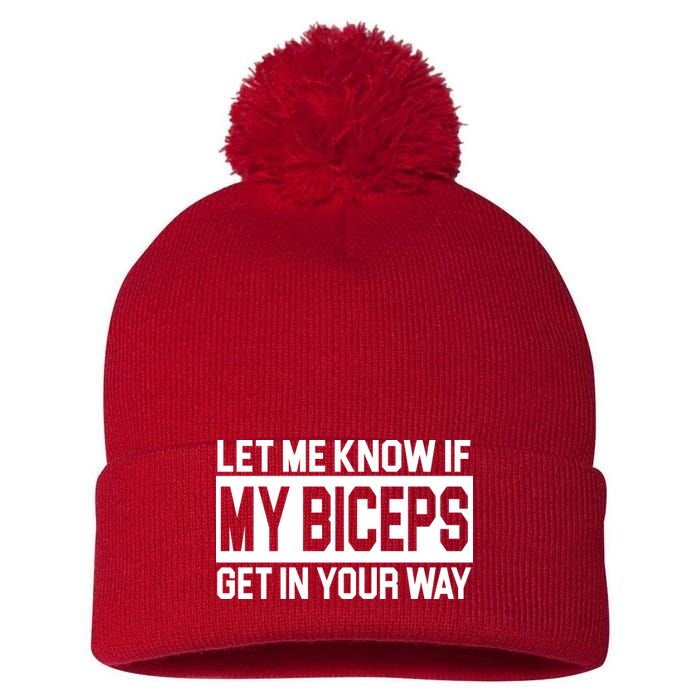 Let Me Know If My Biceps Get In Your Way Pom Pom 12in Knit Beanie