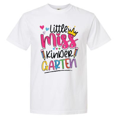 Little Miss Kindergarten Back To School Kinder Girl Garment-Dyed Heavyweight T-Shirt