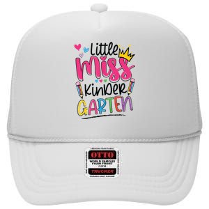 Little Miss Kindergarten Back To School Kinder Girl High Crown Mesh Back Trucker Hat