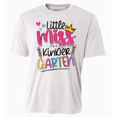 Little Miss Kindergarten Back To School Kinder Girl Cooling Performance Crew T-Shirt