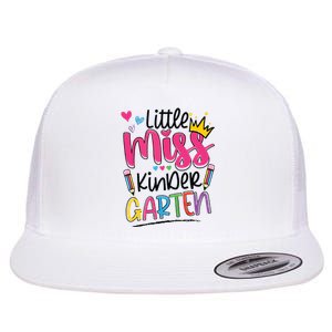 Little Miss Kindergarten Back To School Kinder Girl Flat Bill Trucker Hat