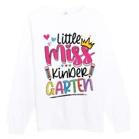 Little Miss Kindergarten Back To School Kinder Girl Premium Crewneck Sweatshirt