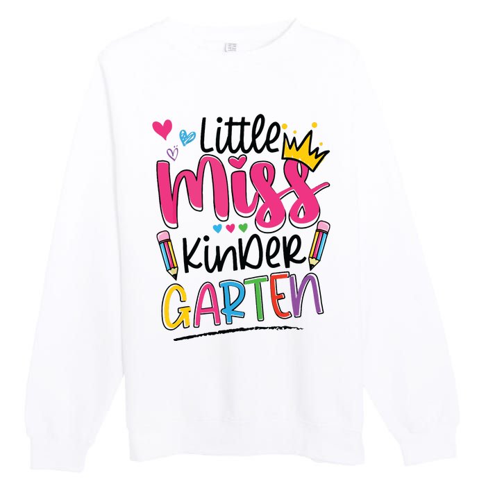 Little Miss Kindergarten Back To School Kinder Girl Premium Crewneck Sweatshirt