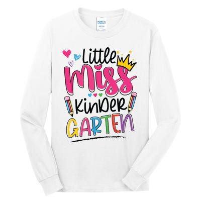 Little Miss Kindergarten Back To School Kinder Girl Tall Long Sleeve T-Shirt