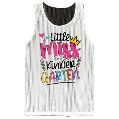 Little Miss Kindergarten Back To School Kinder Girl Mesh Reversible Basketball Jersey Tank