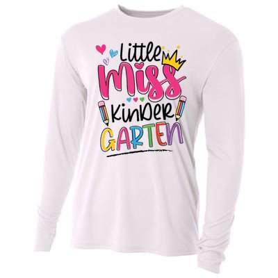 Little Miss Kindergarten Back To School Kinder Girl Cooling Performance Long Sleeve Crew