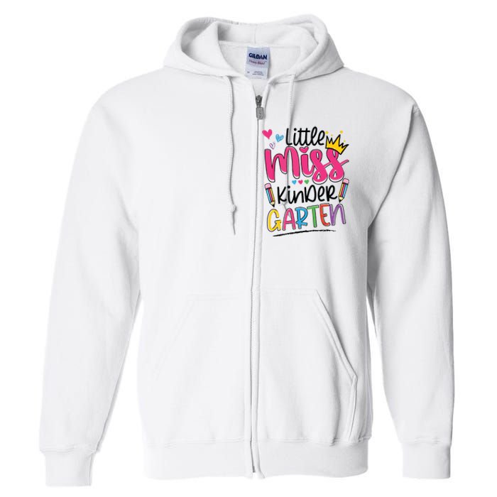 Little Miss Kindergarten Back To School Kinder Girl Full Zip Hoodie