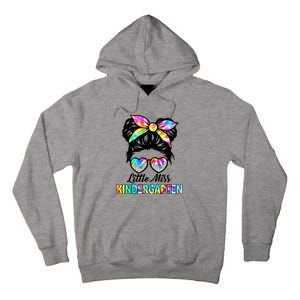 Little Miss Kindergarten Girls Messy Bun Back To School Tall Hoodie