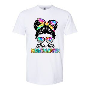 Little Miss Kindergarten Girls Messy Bun Back To School Softstyle CVC T-Shirt