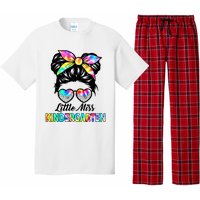 Little Miss Kindergarten Girls Messy Bun Back To School Pajama Set