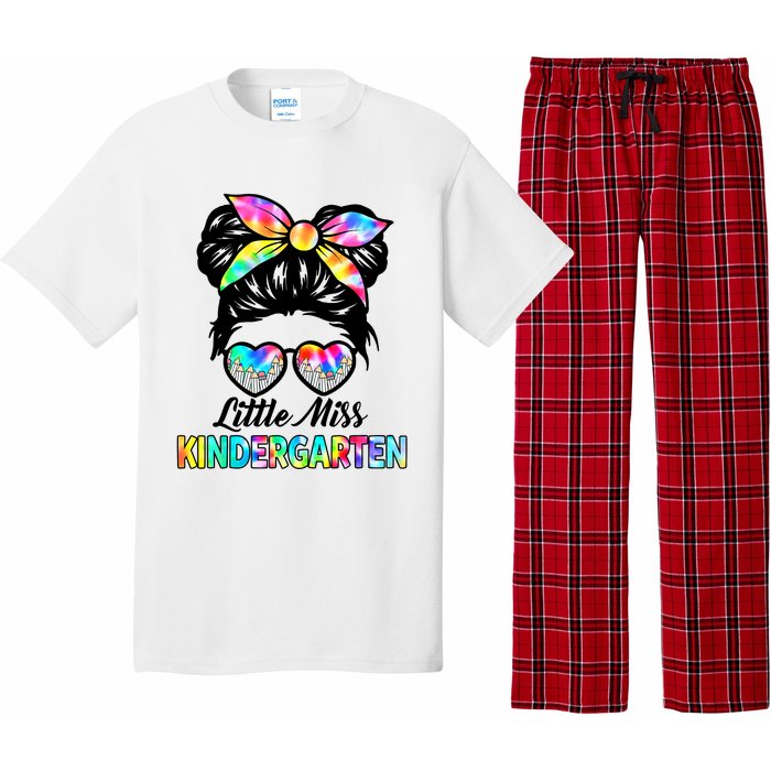 Little Miss Kindergarten Girls Messy Bun Back To School Pajama Set