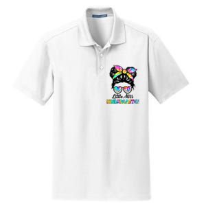 Little Miss Kindergarten Girls Messy Bun Back To School Dry Zone Grid Polo