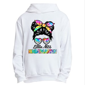 Little Miss Kindergarten Girls Messy Bun Back To School Urban Pullover Hoodie