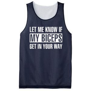 Let Me Know If My Biceps Get In Your Way Funny Mesh Reversible Basketball Jersey Tank