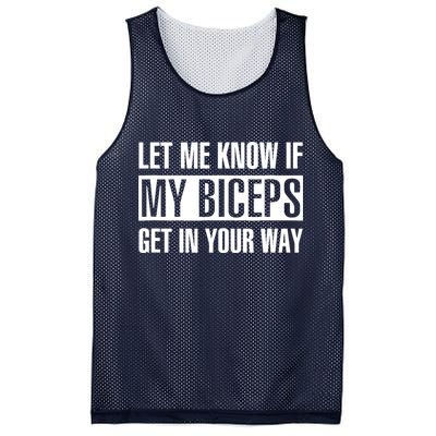 Let Me Know If My Biceps Get In Your Way Funny Mesh Reversible Basketball Jersey Tank