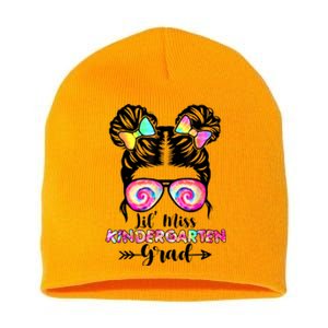 Lil Miss Kindergarten Grad Graduation Messy Bun Short Acrylic Beanie