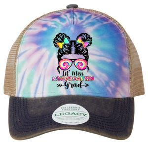 Lil Miss Kindergarten Grad Graduation Messy Bun Legacy Tie Dye Trucker Hat